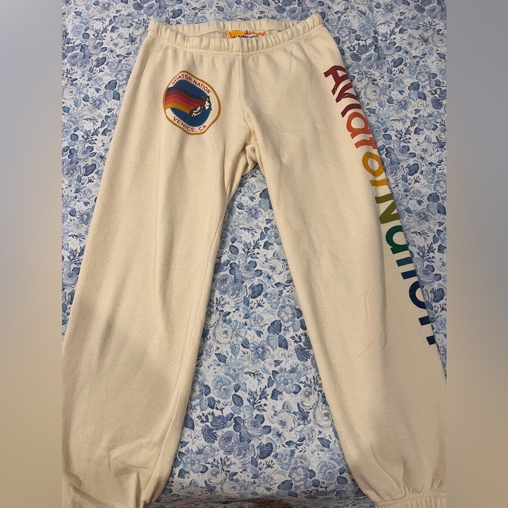 AVIATOR NATION SWEATPANTS - VINTAGE WHITE
